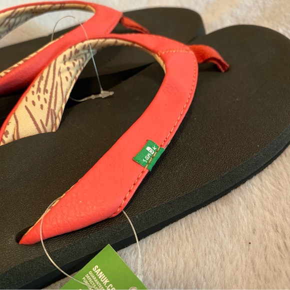 Sanuk Yoga Serenity 2 flip flop sandals in Watermelon (pink), women's 8, NWT - Picture 8 of 14